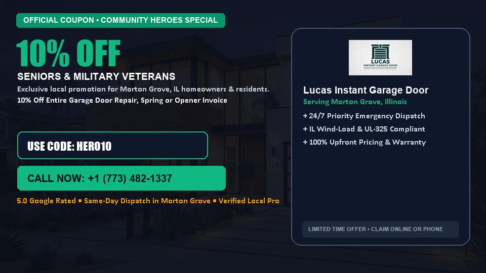Lucas Instant Garage Door 10% OFF Seniors & Military Veterans